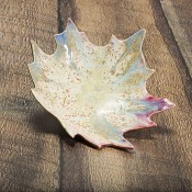 Stoneware Fall Leaf Dish