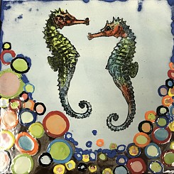 Colorful Seahorse Tile