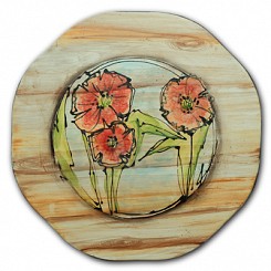 Wooden Poppy Platter