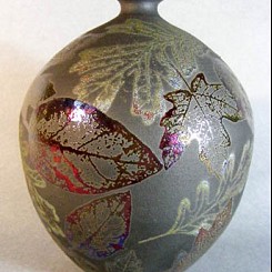 Raku Leaf Vase