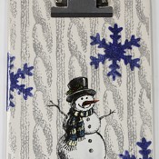 Cable Knit Snowman Clipboard
