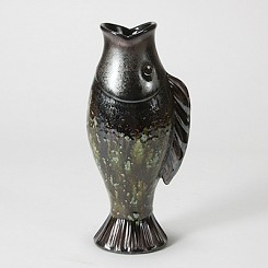 Black Gold Fish Vase