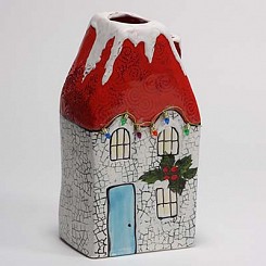 Christmas House Vase