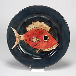 Bold Red Fish Elements Plate