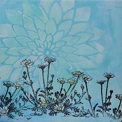 Daisies in a Blue …