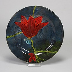 Red Flower Elements Plate