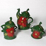Poinsettia Tea Set